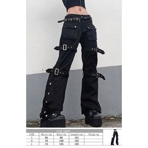 Black Cargo Pants Summer Streetwear Hip Hop Sweat Pants With Chain for  Girls