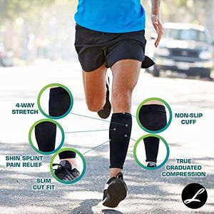 Calf Brace for Torn Calf Muscle and Shin Splint Relief - Calf Compression  Sleeve for Lower Leg Injury, Strain, Tear - Runners Neoprene Splints Wrap  for Men and Women : : Health