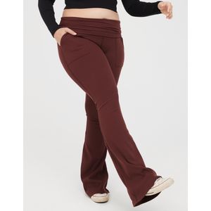 Shop OFFLINE By Aerie The Hugger High Waisted Foldover Flare Legging online