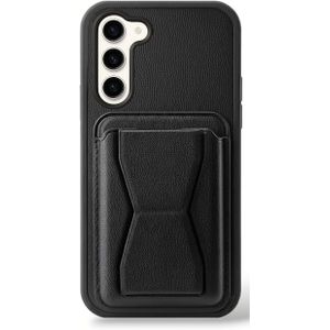 جراب جلد حماية مع سامسونج جالاكسي A55 من الجلد المقاوم للصدمات مع حامل مدمج من جلد البولي يوريثين لمظهر انيق، قبضة مريحة (اسود)