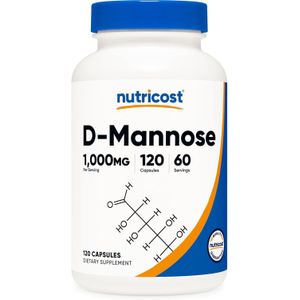 Nutricost D-Mannose 500 mg, 120 Capsules - 1000mg per Serving, Non-GMO and Gluten Free