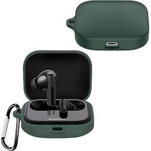 COMPATIBLE with Xiaomi Redmi Buds 5 Case Cover, Soft Silicone Shockproof Protective Skin Case for Xiaomi Redmi Buds 5 Wireless Earbuds with Carabiner (Green)
