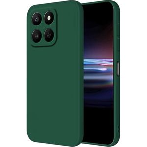 جراب حماية سيليكون لموبايل هونر X7D، مع حماية ضد الصدمات وبطانة ناعمة من المايكروفايبر ولمسة نهائية مطفية وتصميم لحماية الكاميرا من توب ستور، لون أخضر غامق