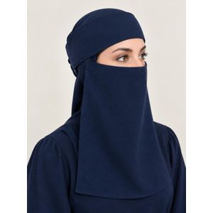 Practical and elegant side-tie niqab – soft fabric and comfortable coverage – simple design suitable for daily use.