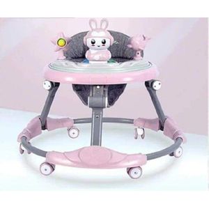 (اخضر)- مشاية أطفال متعددة الوظائف بمقعد ناعم مبطن