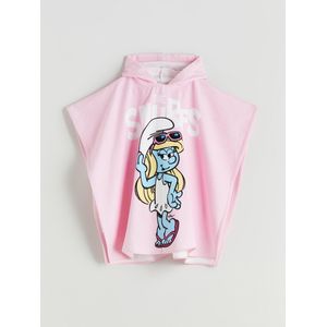 LC Waikiki منشفة شاطئ بونشو مطبوعة للفتيات بطابع السموفَيت