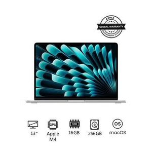 Apple New 2025 MacBook Air MW0W3 13-Inch Display,M4 Chip 10-Core CPU 8-Core GPU Processor/16GB RAM/256GB SSD/macOS English/Arabic Silver