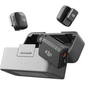 Dji ميكروفون من دي جي آي موديل مايك ميني باللون الأسود مع اتصال بلوتوث، يتميز بإلغاء الضوضاء وعمر بطارية طويل، متوافق مع الكاميرات وآيفون وأندرويد وأجهزة أوزمو