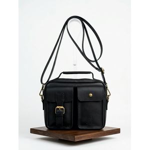 Bamm  Men's Genuine Leather Crossbody Bag – Multi-Pocket, Practical & Elegant Design (20x25 cm)