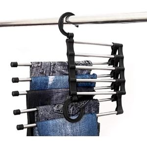 Metal 5-in-1 Magic Pants Hanger: The Ultimate Space-Saving Closet Organizer for Trousers