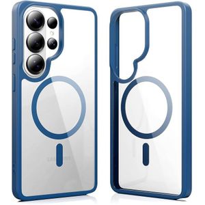 Magnetic Case For Samsung Galaxy S26 Ultra, Crystal Clear Case Not Yellowing Compatible with MagSafe Shockproof Transparent Slim Cover For Samsung S26 ultra (Navy Blue)