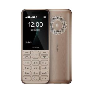 Nokia هاتف نوكيا 130 4G - ثنائي الشريحة، شاشة 2.4 بوصة، بطارية 1450 مللي أمبير، مكبر صوت قوي، راديو FM، يدعم كارت ميموري - ذهبي فاتح