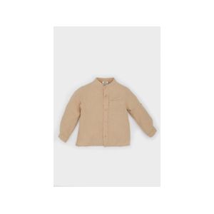 Defacto Baby Boy Shirt Neck Regular Fit Long Sleeve Shirt - Stone