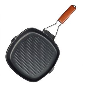 Square grill pan, thick and durable, with exceptional heat retention, ideal for browning, roasting, baking and healthy cooking, easy to clean - 34cm, 30617