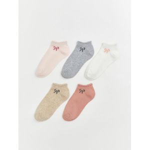 LC Waikiki Bow Patterned Girl's Trainer Socks 5 Pack