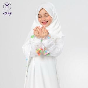 اسدال اطفال - اسدال البهجه والعيد من ياسمينا فاشون -اللون ابيض