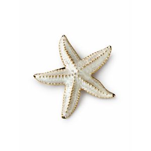 مشبك شعر أنيق على شكل نجم البحر - لون أبيض لؤلؤي وذهبي