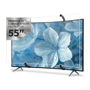 Screenah 55 inch TV Screen Protector - 4mm Curved Acrylic Guard - 100% Crystal Clear & Shatterproof - Heavy Duty Impact for Kids & Pets - Compatible with OLED, QLED, 4K & 8K