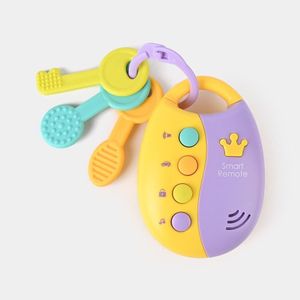 Car key for children makes car sounds and plays music. It also lights up and includes three silicone keys that are safe for babies to chew on. It's made of very high-quality material.