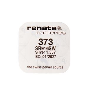 Renata بطارية ساعة 373 - 1.55 فولت SR373SW - فضة أكسيد - قطعة واحدة