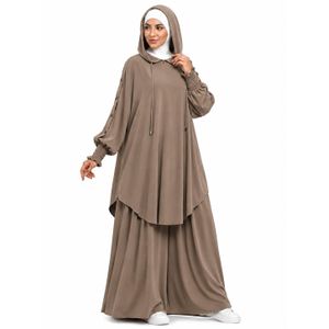 عباءة محجبات مغطاة الرأس بلون taupebrown - تصميم مريح وواسع يناسب جميع المناسبات، قماش ناعم وخفيف الوزن