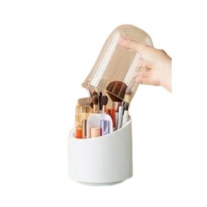 Makeup brush organizer with transparent acrylic cover