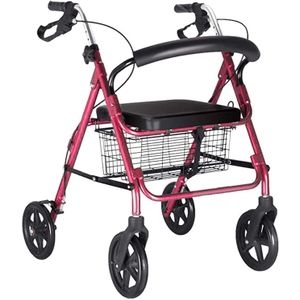 مشاية لكبار السن، اطار مشي، مشاية بـ 4 عجلات، خفيفة الوزن، قابلة للطي، قابلة للتعديل، بمقعد وسلة، مساعد للمشي، من الالومنيوم، مشاية بعجلات موفرة للمساحة، جهاز مساعد على الحركة متين