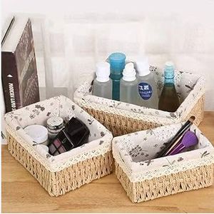 طقم بسُاكت منظم من الخوص – 3 قطع بأحجام متنوعة لتخزين أنيق