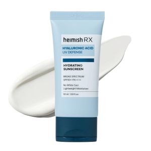 Heimish RX - Protector solar hidratante de acido hialuronico, sin yeso blanco, ligero, de absorcion rapida, alivio diario, protector solar facial hidratante de amplio espectro SPF 50, cuidado de la piel coreano 1.7 fl oz, 1.69 onzas liquidas