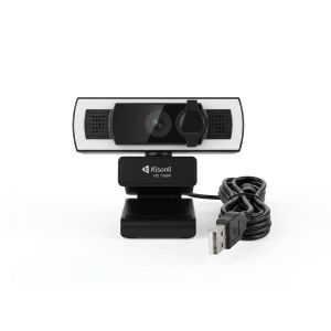 Kisonli كاميرا ويب 1080P مع ميكروفون USB مدمج وتعريض تلقائي AE - إضاءة بيضاء ودافئة بتحكم باللمس - موديل D3 - لون أسود - مناسبة للاجتماعات والبث المباشر والتعليم عن بعد