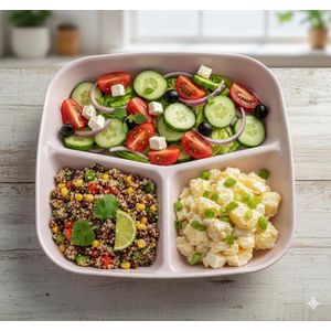 طبق بلاستيك مقسم للأطفال ولتقديم الطعام والفواكه والحلويات