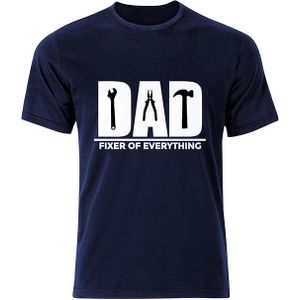 General Gifticious Dad Fixer of Everything T-Shirt, Navy Blue, Funny Father's Day Graphic Tee - Size:XL