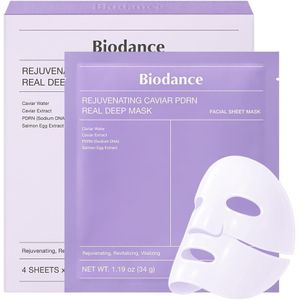 BIODANCE  Refreshing Sea kelp Real Deep Mask, Overnight Hydrogel Mask, Calming, Oil & Sebum Control, Blemish Care 1.19oz(34g) x 4ea 