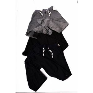 AGU Bundle Of 3 Soft Comfy Slip On Sweatpants - Black &Navy Blue & Charcoal SIZE L