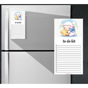 Magnetic To Do List Notepad for Fridge, Cute Lamb Theme, Checklist Organiser, Eid Al-Adha y