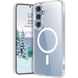 جراب مغناطيسي من الموعز متوافق مع سامسونج جالاكسي S23 6.1 انش ماج سيف غطاء جوال واقٍ مضاد للصدمات ظهر صلب غير اصفرار شفاف البولي كربونات . 