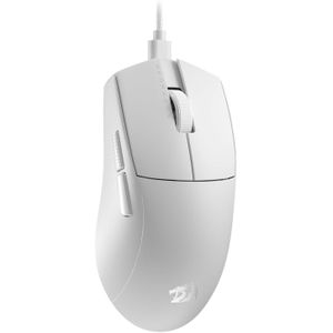 Redragon ماوس ألعاب سلكي Redrago.n M724 K1NG أبيض - مستشعر PixArt PAW3327، دقة 12400 DPI، وزن فائق الخفة 42 جم، 5 أزرار قابلة للبرمجة، معدل استجابة 1000Hz، مناسب لألعاب FPS وMOBA