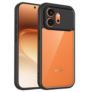 جراب Honor 600 5G TM مقاوم للصدمات يمنع السقوط مع حماية كاملة ودرع للكاميرا، شفاف بإطار أسود