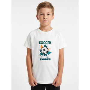 Diadora Boys Printed Cotton T-Shirt – White