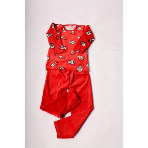pajama for kids long sleeves for winter printed -red-6y