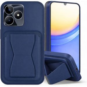 Leather Case Compatible for Honor X5C / X5C Plus Shockproof Leather Back Card Storage & case built-in Stand PU leather for a stylish look, comfortable grip (Blue)