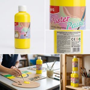M&G Chenguang Poster Paint 500ml – Bright Pastel Yellow Water-Based Poster Color for School, Art & Craft Projects - No: APL976R047