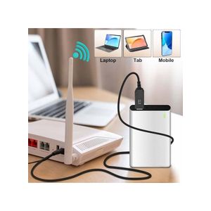 USB voltage adapter cable to power the router from a power bank during a power outage