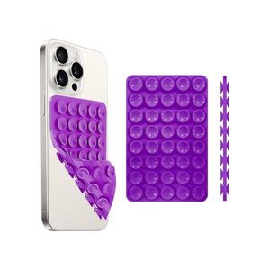 جراب هاتف سيليكون ماص، لاصق مانع للانزلاق للهاتف المحمول، حامل قوي لالتقاط صور السيلفي والفيديوهات (بنفسجي)