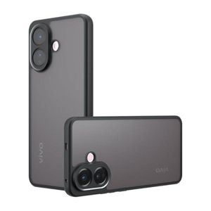 جراب حماية لهاتف Vivo V60 Lite - جراب سيليكون مقاوم للصدمات مع لوحة خلفية شفافة غير لامعة وحواف سوداء مانعة للانزلاق - أسود