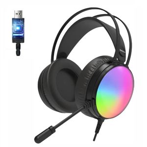 Lenovo ThinkPlus G83B USB Gaming Headset RGB 7.1 Virtual Surrounded Gaming Headphone - Dual 50mm Drivers  - DEEP BASS - Noise Reduction mic - In Body Control  For PC