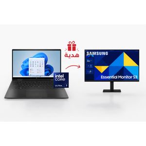 HP Spectre x360 2-in-1 16-aa0013dx ( Ultra 7 155H, 16 GB DDR5-6400, 1TB NVMe, Intel Arc Graphics, 16.0 WQXGA Touch 120Hz, Win11-Nightfall black ) +Samsung Essential S3 S24D302GAU 24 Inch 100Hz 5Ms FHD IPS Eye Care Monitor ( LS24D302GAUXEN ) 