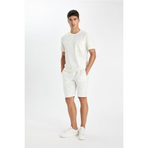 Defacto Man Regular Fit Bermuda - Ecru