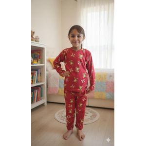 بيجاما للفتيات لفصل الشتاء مبطنة بالمخمل