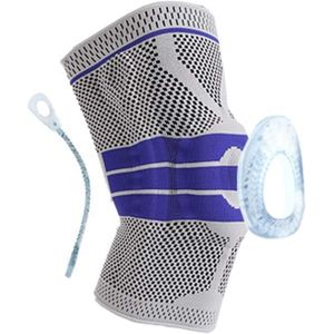 1 قطعة من واقيات الركبة والرضفة للسلامة الرياضية والدعم اثناء لعب كرة السلة والكرة الطائرة لحماية الركبة ودعم مفاصلها (اللون: رمادي، المقاس: XL